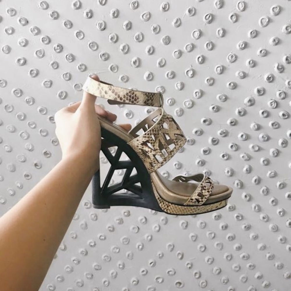 BCBGMAXAZRIA Snakeskin Heels
